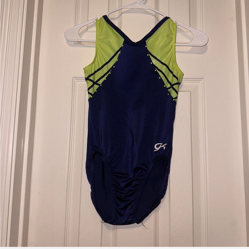 GK Elite Blue and Green Leotard- AS